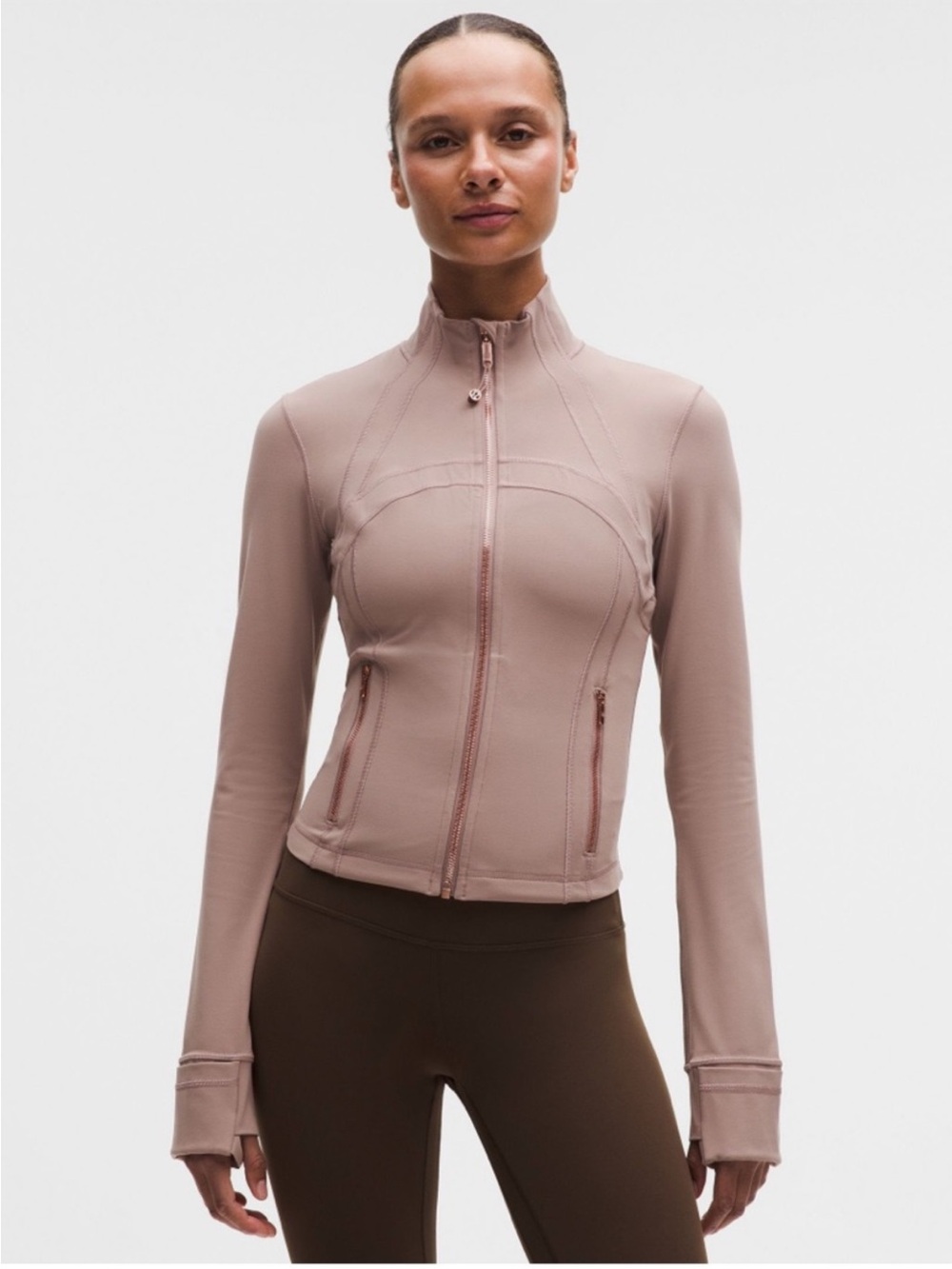 Lululemon athletica Define Cropped Jacket Nulu Ashen Rose Gold Size 8